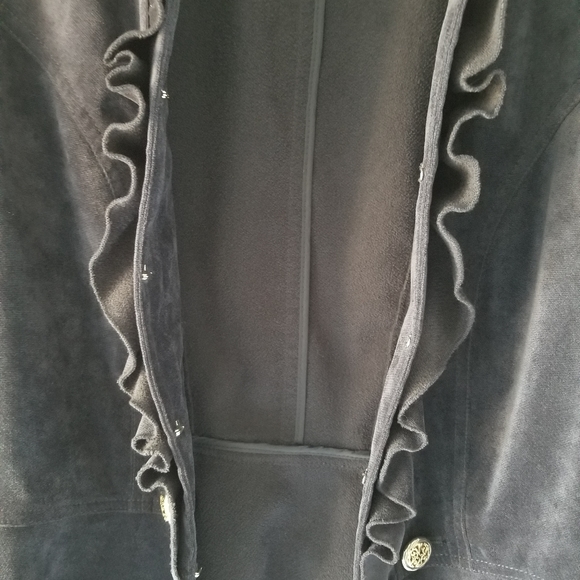 Women's Textured Ruffled Blazer - M - Picture 4 of 4